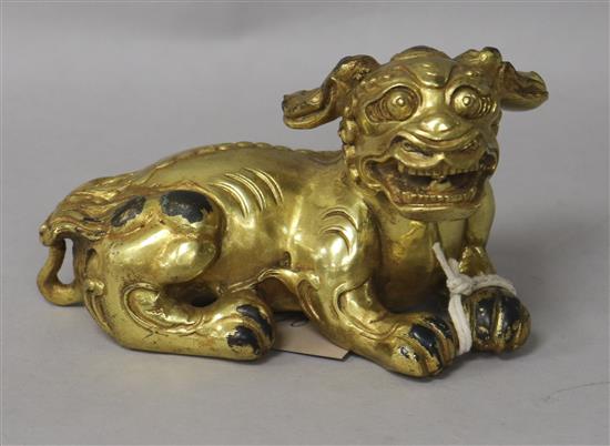 A Chinese gilt bronze lion-dog